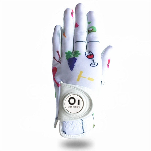 Golf Gloves Women Left Hand Right with Ball Marker Glove It Lady Classic Rh Lh Weathersof Grip Leather Ladies Golfer S M L XL