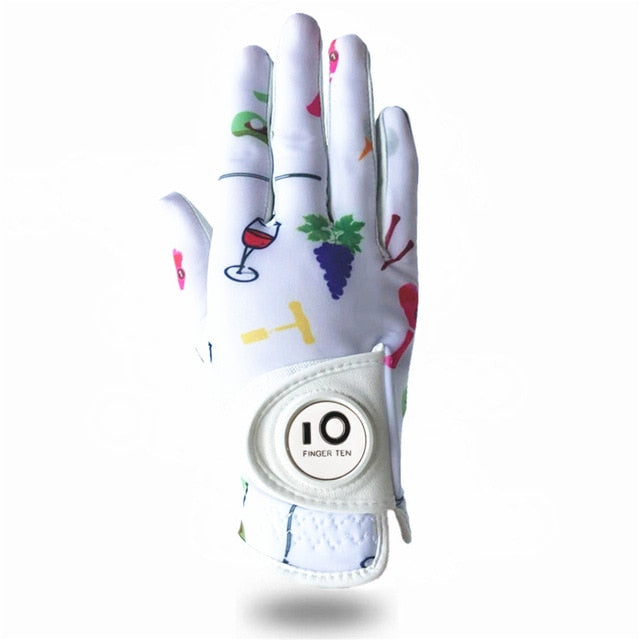 Golf Gloves Women Left Hand Right with Ball Marker Glove It Lady Classic Rh Lh Weathersof Grip Leather Ladies Golfer S M L XL