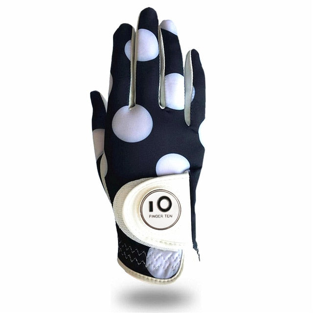 Golf Gloves Women Left Hand Right with Ball Marker Glove It Lady Classic Rh Lh Weathersof Grip Leather Ladies Golfer S M L XL