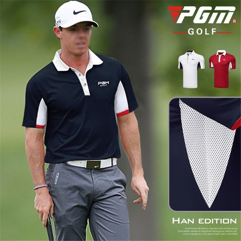 2019 Golf Shirts Mens Short Sleeve Shirt Sport Golf Wear Man Turn Down Collar Sportwear Tennis T Shirt Clothing