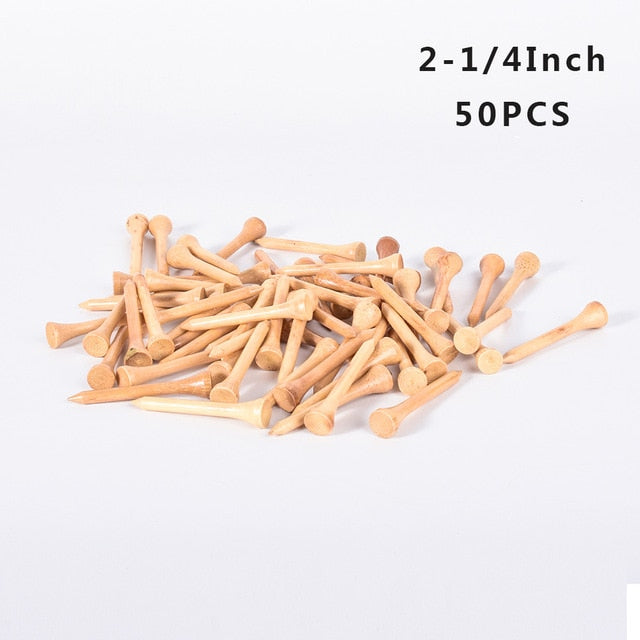 100Pcs Golf Tees Bamboo 83mm 70mm Unbreakable Tee Golf Training Swing Practice Accessories Less Friction Stronger 4 Size Bulk