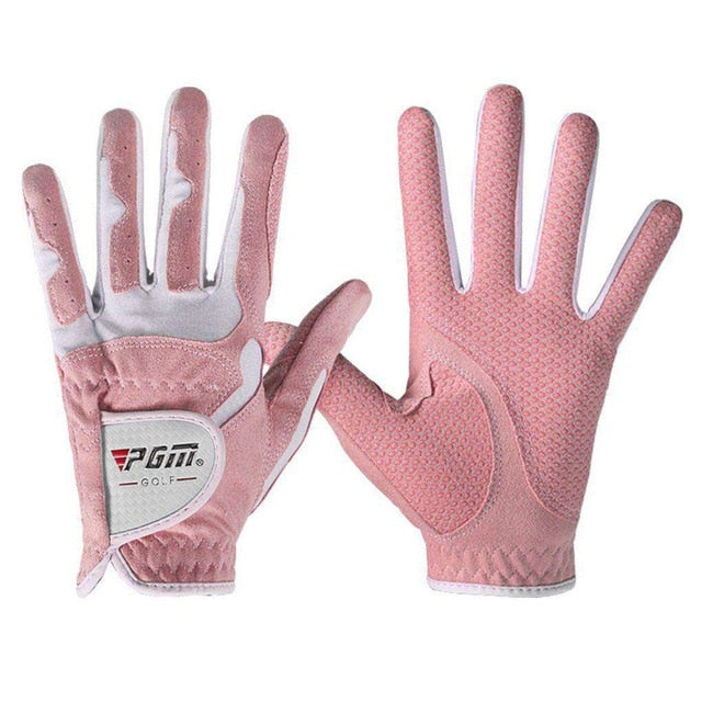 Women's Golf Gloves  Anti-slip Design Left and Right Hand  Granules Microfiber Cloth Breathable Soft Sports Gloves