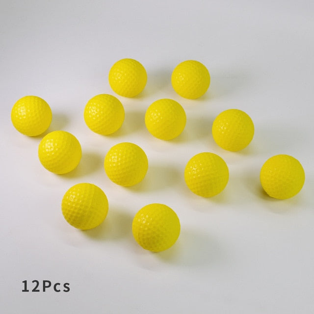 12Pcs Foam Practice Golf Balls Yellow Green Orange Golf Training Balls Outdoor Indoor Putting Green Target Backyard Swing Game