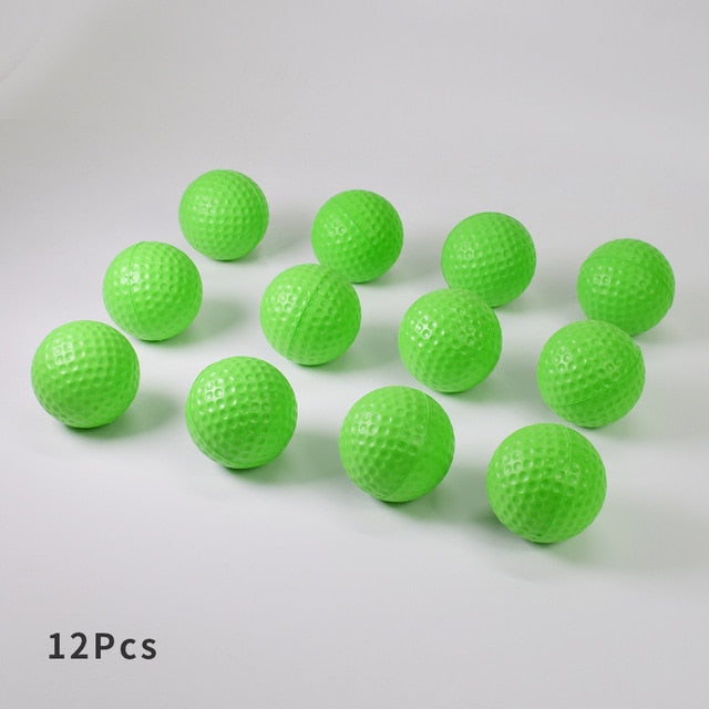 12Pcs Foam Practice Golf Balls Yellow Green Orange Golf Training Balls Outdoor Indoor Putting Green Target Backyard Swing Game