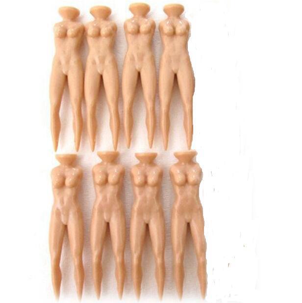 Novelty Joke Nude Lady Golf Tee Plastic Practice Training Golfer Tees - 8Pcs/Bag