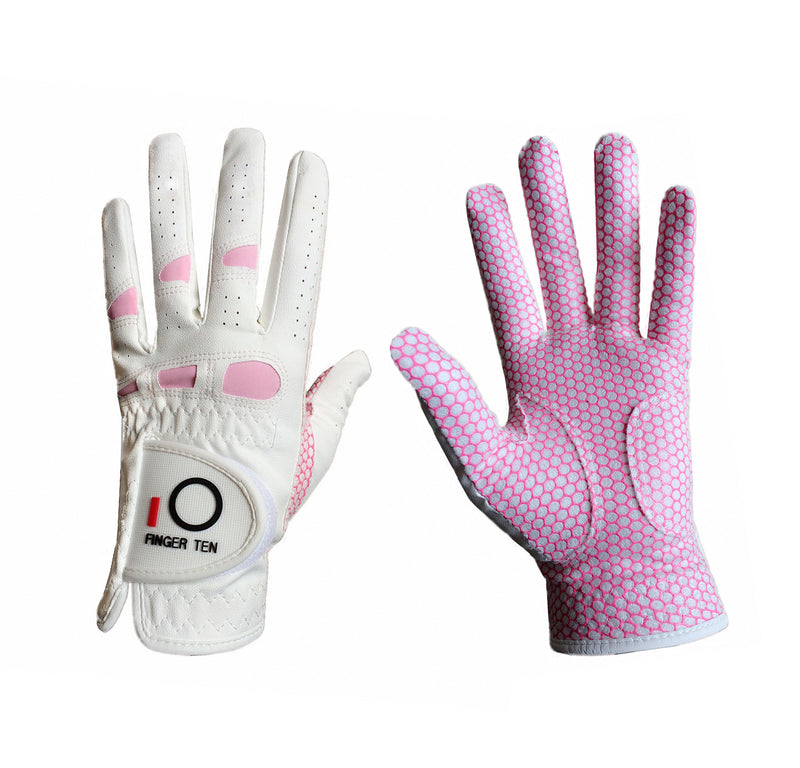 Finger Ten Women Golf Gloves Ladies Right-handed Lh Rh Golfer Rain Grip Fit Size Small Medium Large XL All Weather Golf Gloves