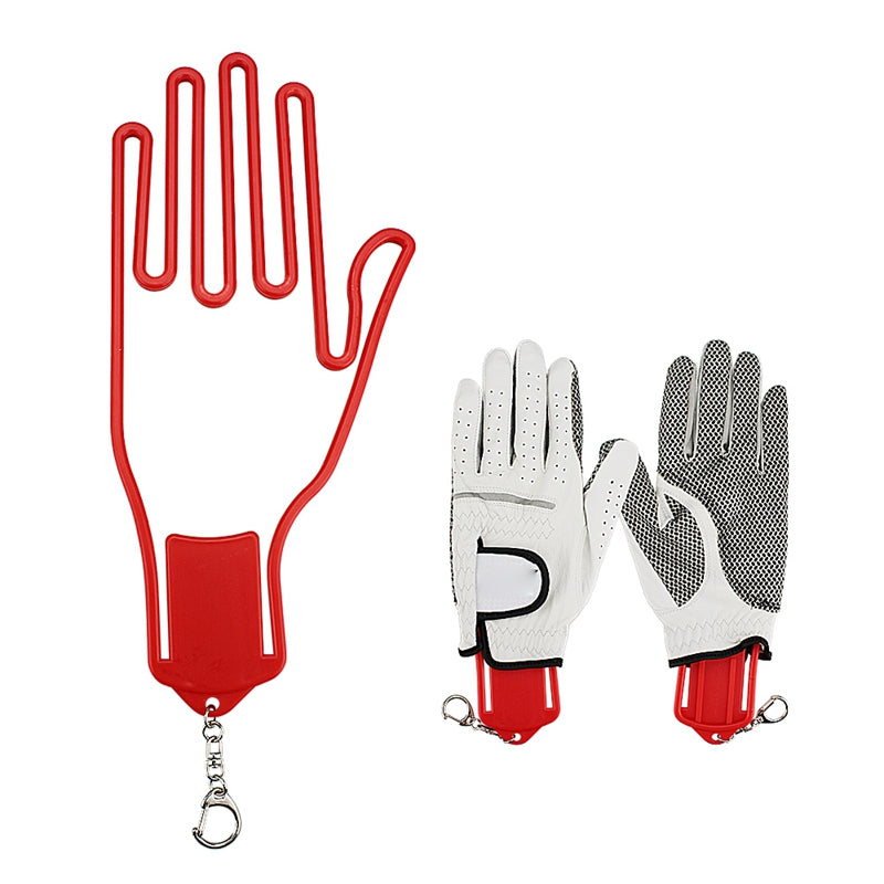 2 Pc Golf Glove Stretcher With Key Chain Plastic Glove Rack Dryer Golf Glove Hanger Holder Golf Accessory