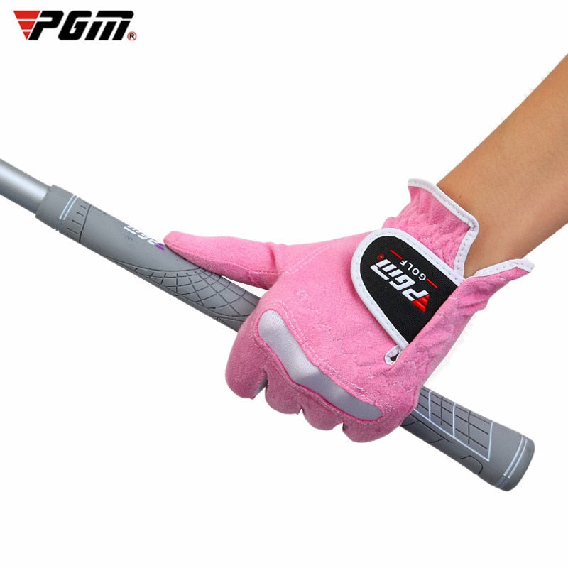 PGM Brand Women Golf Gloves Outdoor Sports Golf Gloves Super Fiber Cloth Elastic Breathable Lady 1Pair Golf Gloves High Quality