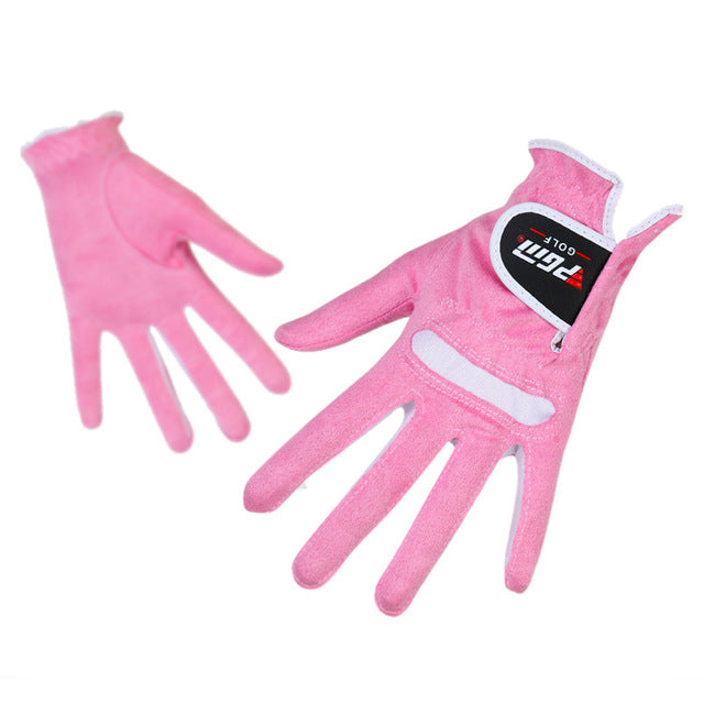 PGM Brand Women Golf Gloves Outdoor Sports Golf Gloves Super Fiber Cloth Elastic Breathable Lady 1Pair Golf Gloves High Quality