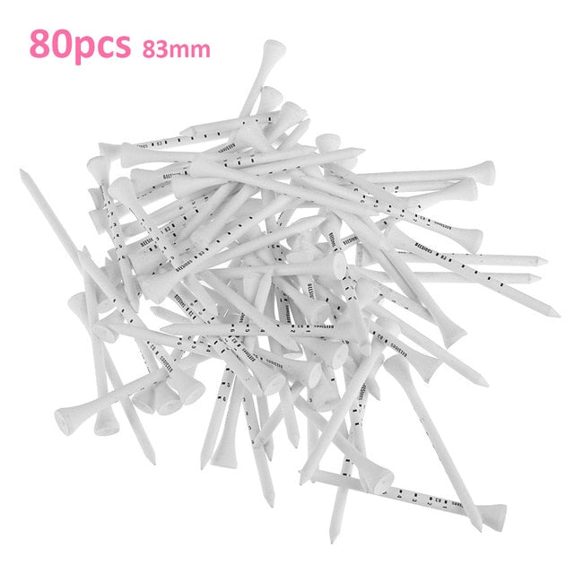 30/80pcs 83mm Golf Tees Wooden Professional System White Striped Digital Scale Golf Tees Golf Training Aids Accessory