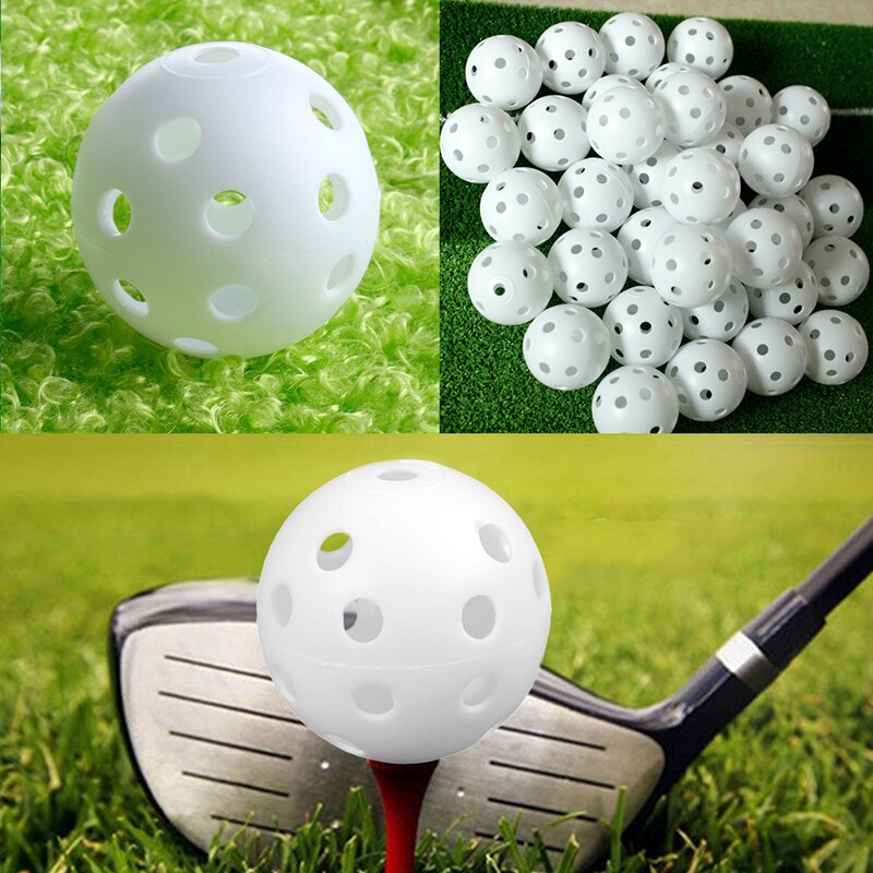 10Pcs/Lot Plastic Golf Balls Whiffle Airflow Hollow Golf Practice Training Sports Balls Indoor Outdoor Practice Blue Golf Balls