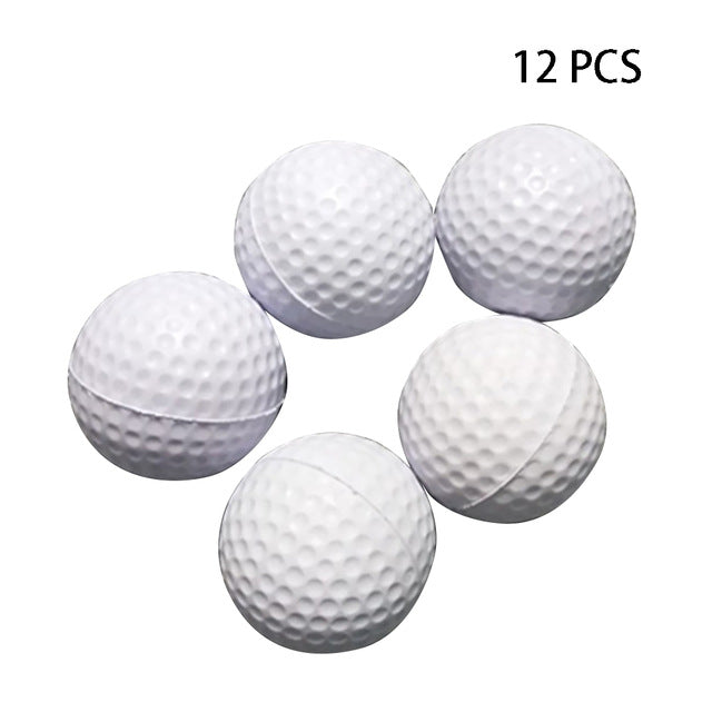 42mm Soft Elastic PU Golf Practice Training Ball for Children Beginner Indoor Outdoor Golf Learning 12 pcs/pack