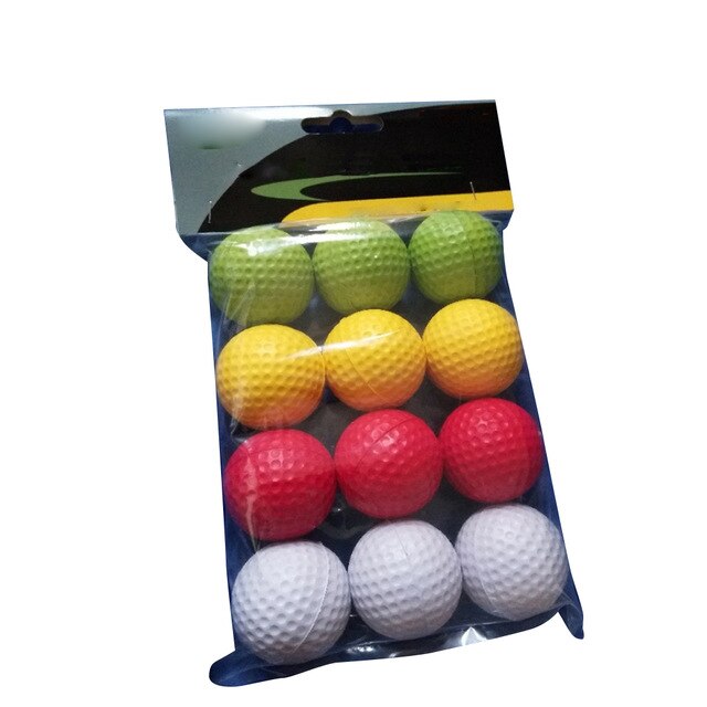 42mm Soft Elastic PU Golf Practice Training Ball for Children Beginner Indoor Outdoor Golf Learning 12 pcs/pack