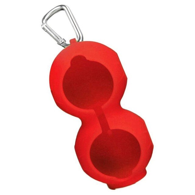 Golf Ball Cover Silicone 8-Shape Sleeve Protective Keyring Sport Accessories Golf Silicone case can be Hung on The Belt(red)