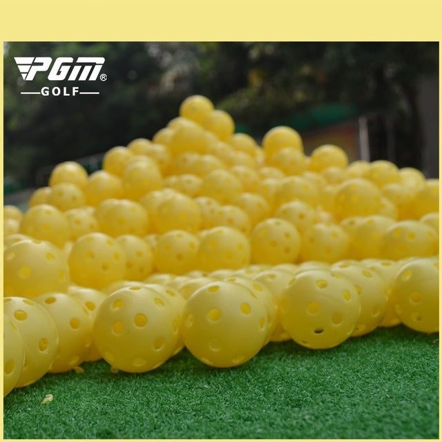 Pgm 2pcs Yellow Golf Practice Balls Lightweight Plastic Airflow Hollow holes Golf Ball Training Tennis/Golfer Supplier D0715