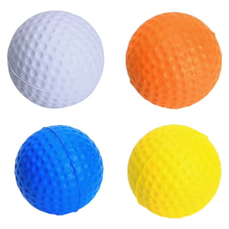 4 pcs Golf ball Golf Training Soft Softballs Practice Balls White, Blue, Orange, Yellow