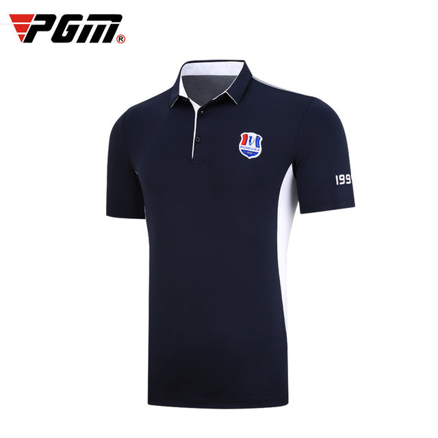 Golf T-shirt PGM Golf Clothing Men's Breathable Golf shirts Summer Man Breathable Elastic Tops Short Sleeved Uniforms