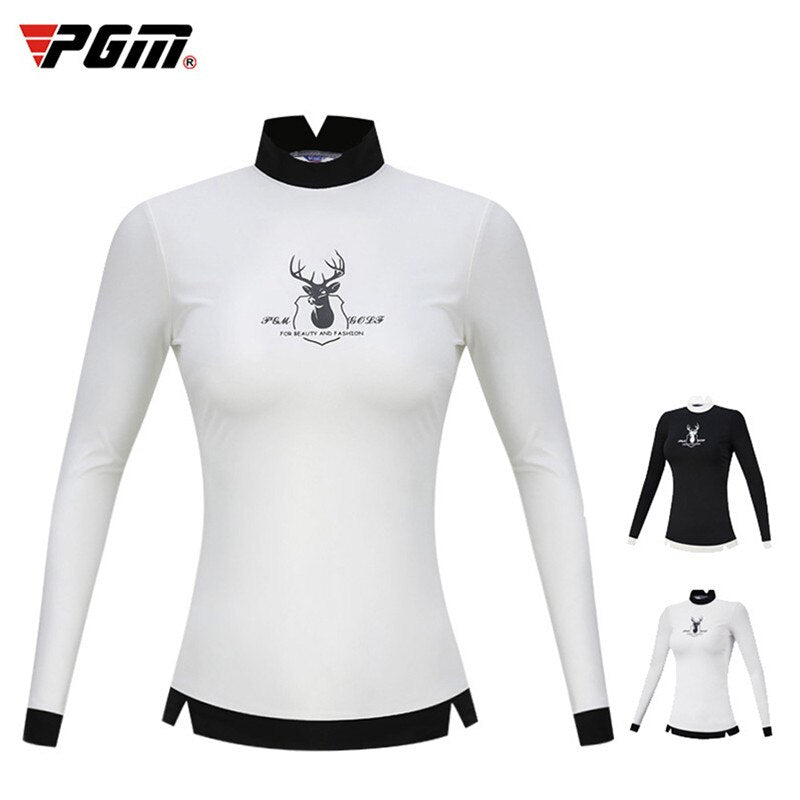 PGM New Women Shirt Long Sleeve Tops Golf Clothes Ladies Autumn T-Shirt Slim Outdoor Sports T-shirts Team Uniform Golf Clothing