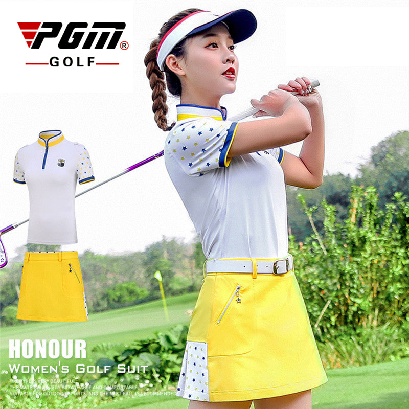 PGM 2019 New Golf Women Clothing Set tshirt Short Sleeve T Shirt Solid Skirt Sets Summer Sportswear Sport Golf/Tennis Suits