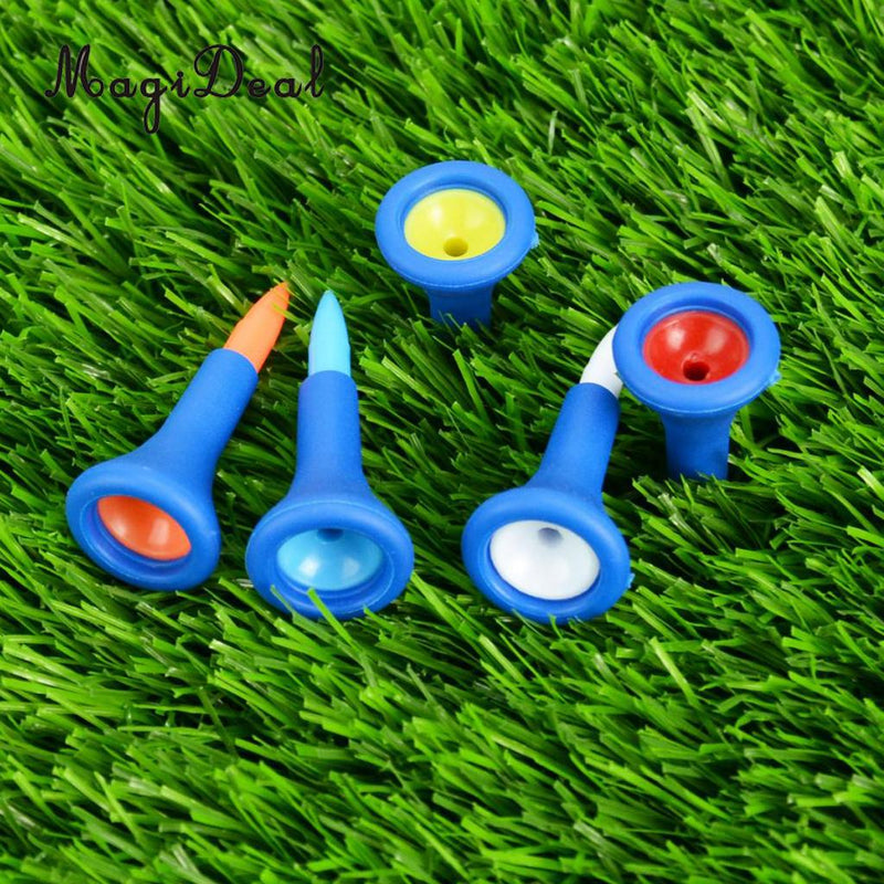 MagiDeal Professional 5 Pieces/Set Durable Soft Rubber Cushion Top Golf Tees Random Color Short Golf Tees Replacement Access