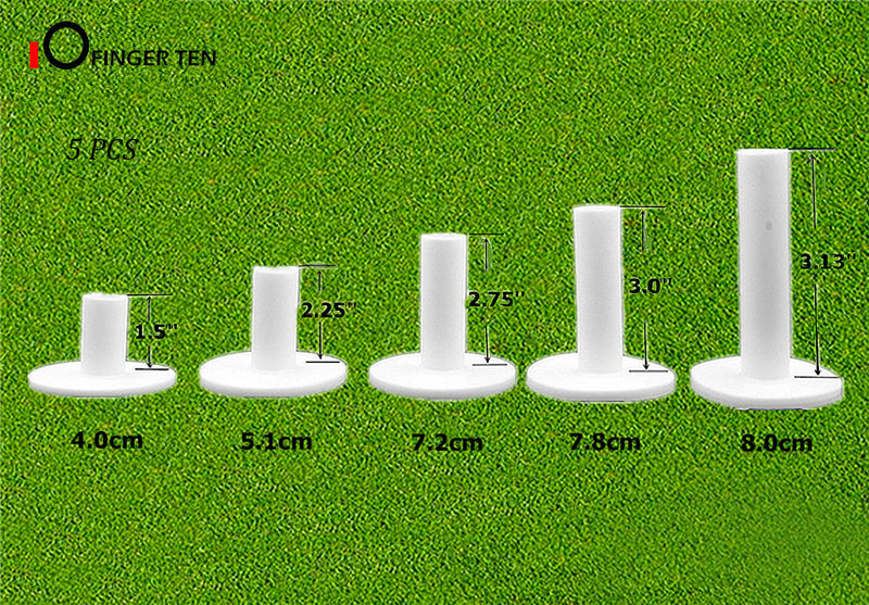 5Pcs Durable Rubber Golf Tees White Training Practice Driving Ranges Mixed Size or 5 Same Size Tee Holder