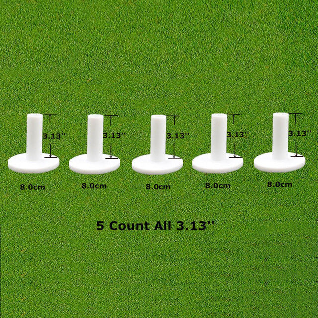 5Pcs Durable Rubber Golf Tees White Training Practice Driving Ranges Mixed Size or 5 Same Size Tee Holder