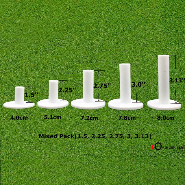 5Pcs Durable Rubber Golf Tees White Training Practice Driving Ranges Mixed Size or 5 Same Size Tee Holder