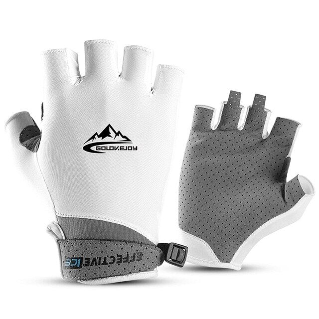 Half Finger Golf Gloves Absorbent Cooling Ice Cycling Gloves UV Protective Golf Cycling Fishing Fitness Gloves for Men Women