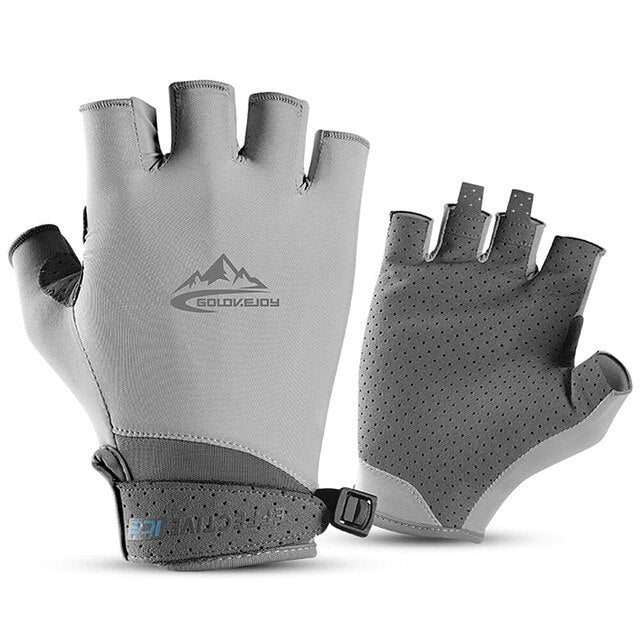 Half Finger Golf Gloves Absorbent Cooling Ice Cycling Gloves UV Protective Golf Cycling Fishing Fitness Gloves for Men Women