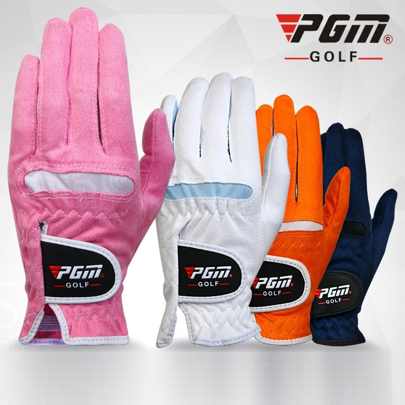 Women's Golf Gloves Anti-slip Design Left and Right Hand Gloves Ladies Breathable Soft Sports Gloves Granules Microfiber Cloth