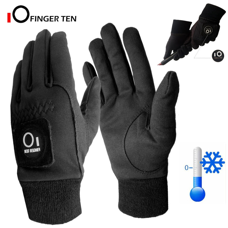 1 Pair Winter Cold Weather Windproof Waterproof Golf Gloves Men with Ball Marker Grip Performance Size S M L ML XL