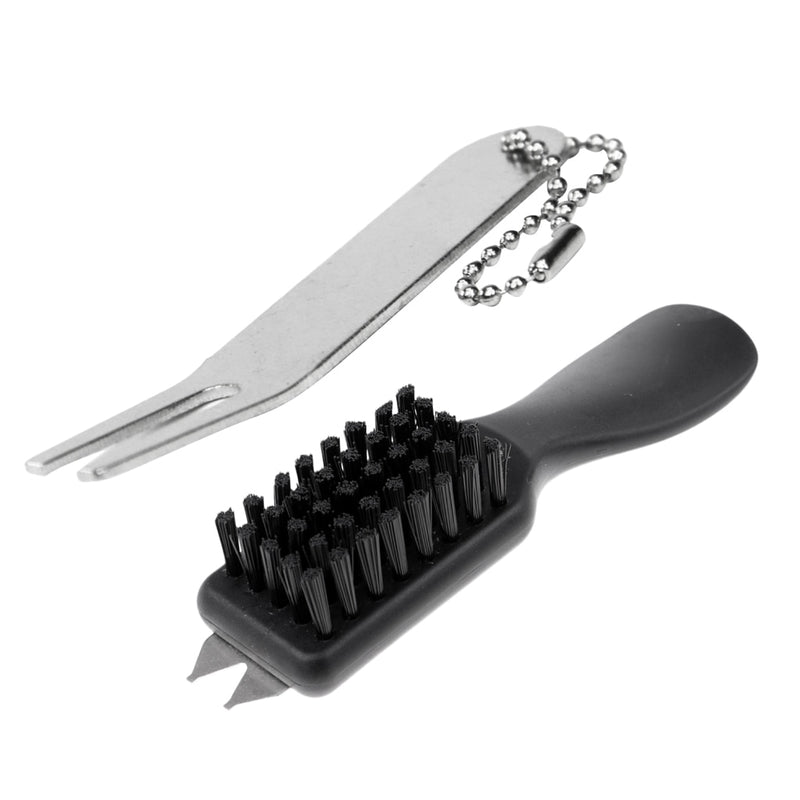 Portable Shoe Brush Cleaning With Mud Cleaner & Bent Divot Repair Tool Fork