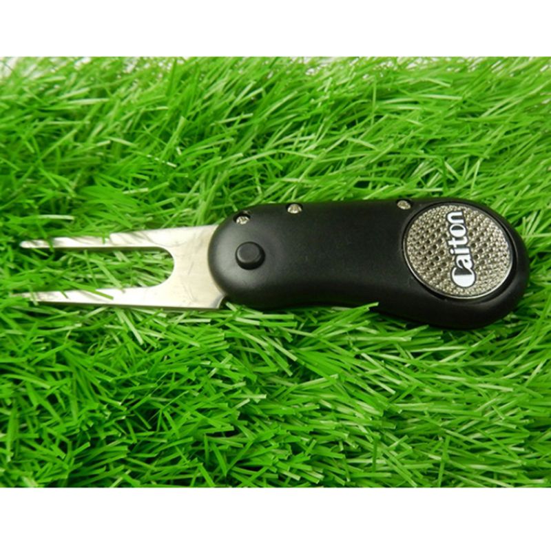 RPortable Folding Detachable Ball Training Pitch Cleaner Pitchfork Golf Divot Repair Tool durable Putting Green Fork Golf Stuff