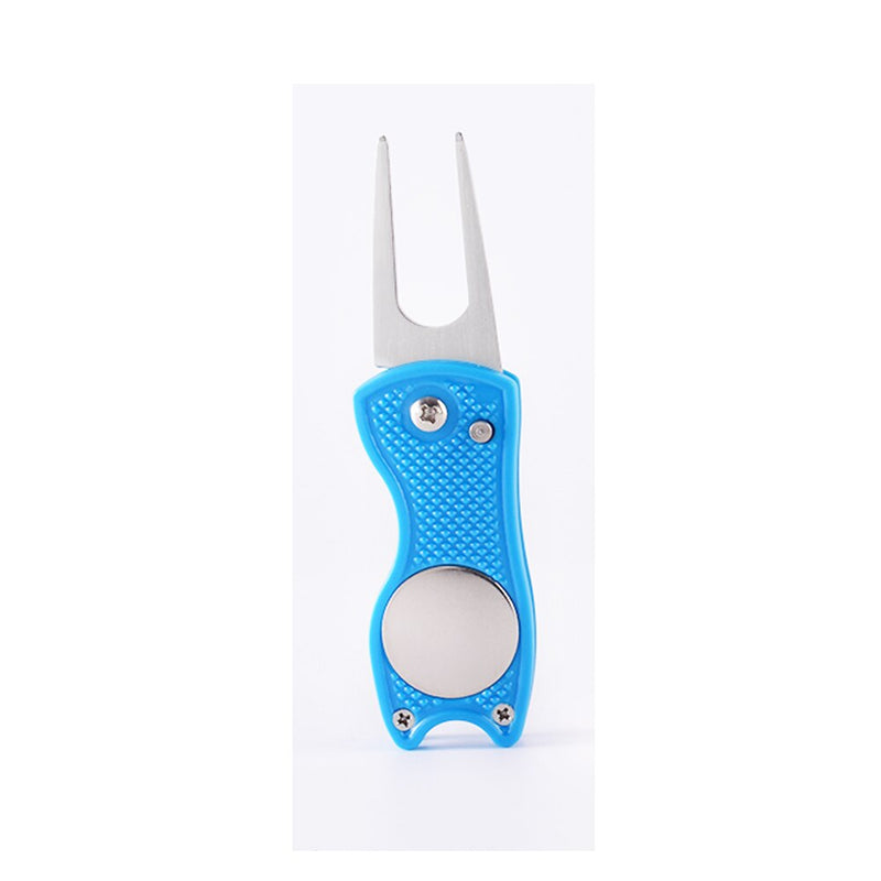 Novelty Foldable Golf  Divot Repair Tool Pitch Cleaner with Spring Button Magnetic Portable for Outdoor Training Golf Accessory