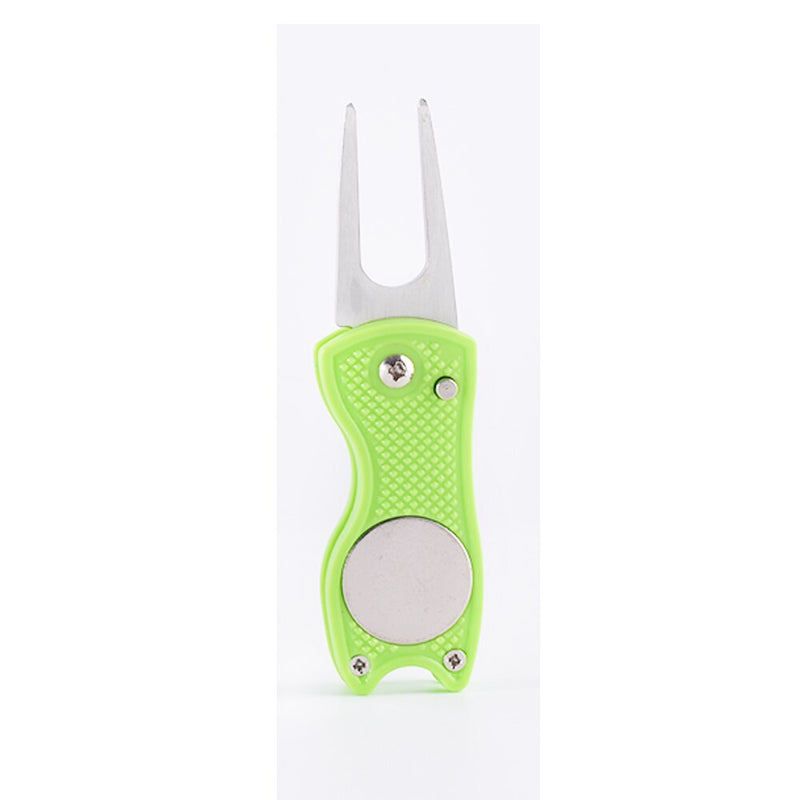 Novelty Foldable Golf  Divot Repair Tool Pitch Cleaner with Spring Button Magnetic Portable for Outdoor Training Golf Accessory