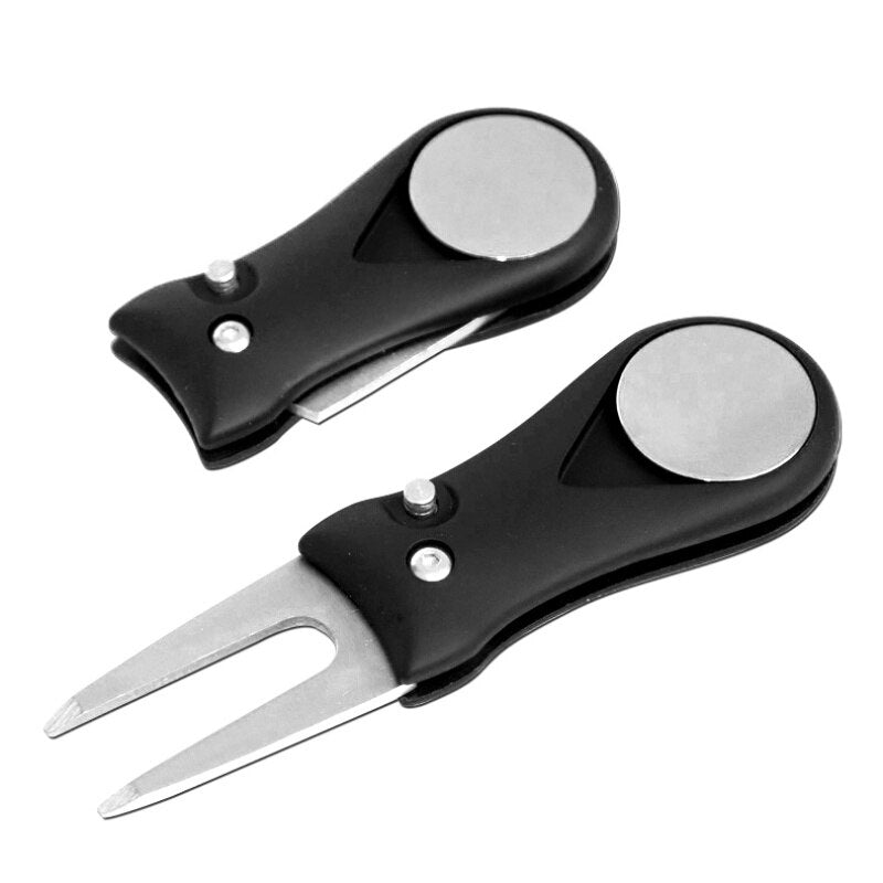 1 Pc Golf Divot Tool Repair Switchblade Tool Pitch Groove Cleaner Golf Pitchfork Golf Accessories Putting Green Fork Dropship