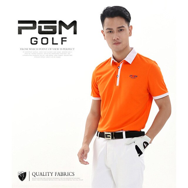 PGM Golf Training T Shirts for Men Clothing Quick-drying Breathable Mens Golf Short-sleeve Shirts Tops Summer Cotton Sportswear