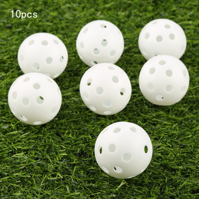 gohantee 10Pcs 41mm Golf Training Balls Plastic Airflow Hollow with Hole Golf Balls Outdoor Golf Practice Balls Golf Accessories