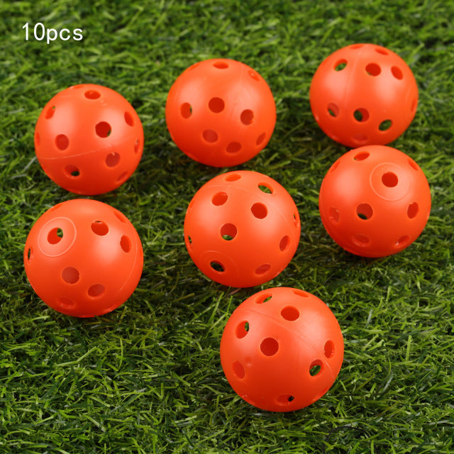 gohantee 10Pcs 41mm Golf Training Balls Plastic Airflow Hollow with Hole Golf Balls Outdoor Golf Practice Balls Golf Accessories