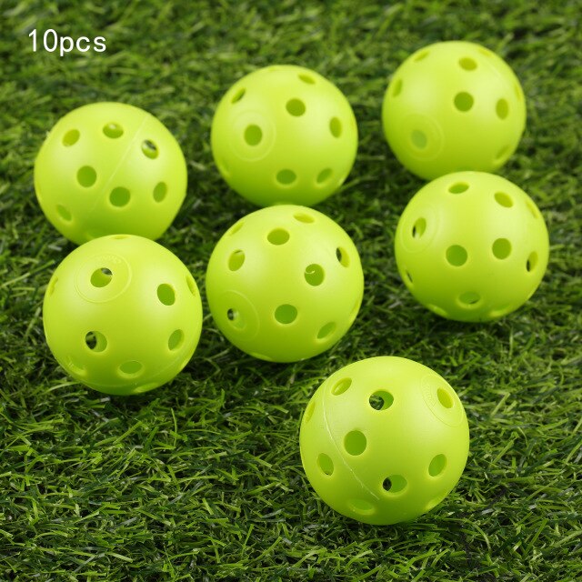 gohantee 10Pcs 41mm Golf Training Balls Plastic Airflow Hollow with Hole Golf Balls Outdoor Golf Practice Balls Golf Accessories