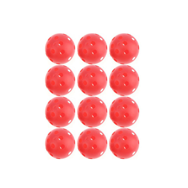 12pcsX72mm Plastic Golf Ball Pickleball Airflow Ball Floorball Hollow Indoor Practice Ball Fun-air Scoop Ball Golf Accessories