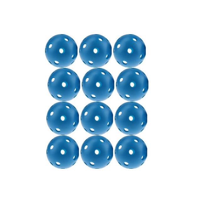 12pcsX72mm Plastic Golf Ball Pickleball Airflow Ball Floorball Hollow Indoor Practice Ball Fun-air Scoop Ball Golf Accessories