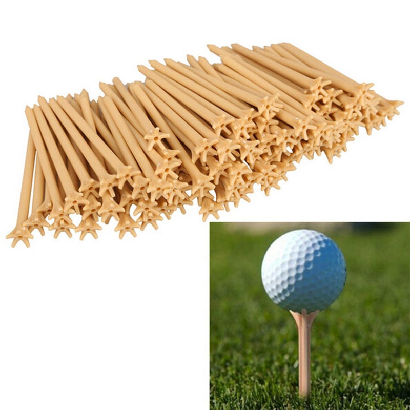 100 Pcs 70mm Pack Professional Frictionless Golf Tee Wheat Golf Tees Plastic