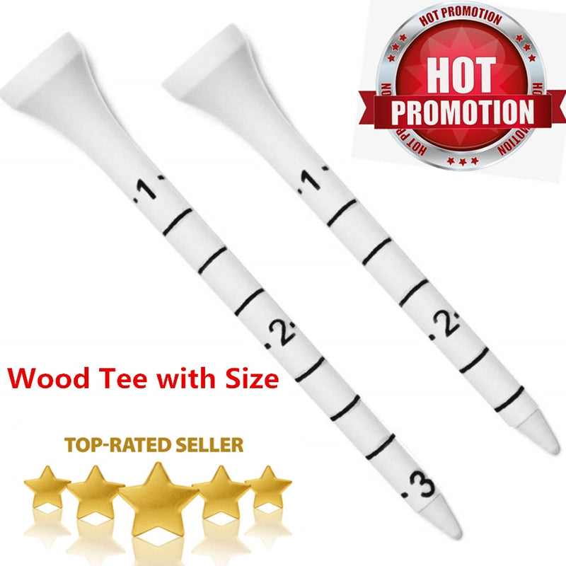 Golf Tees 70mm 83mm Wood White for Driving Range Wooden Golf Tees with Sizes 20 Pcs Golf Tee Professional Training Aids Pack